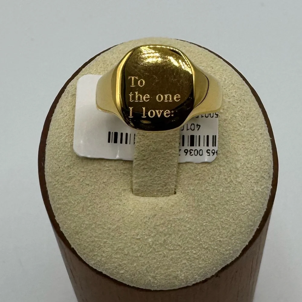 14k “To the One I Love” Signet Ring - Picture 5 of 6